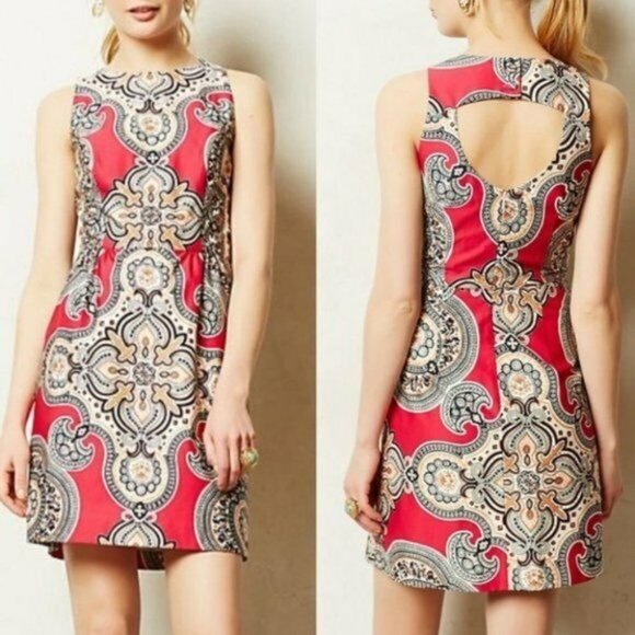 Anthropologie Moulinette Soeurs Paisley Pink Dress - Picture 1 of 8